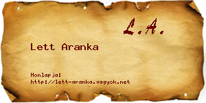 Lett Aranka névjegykártya